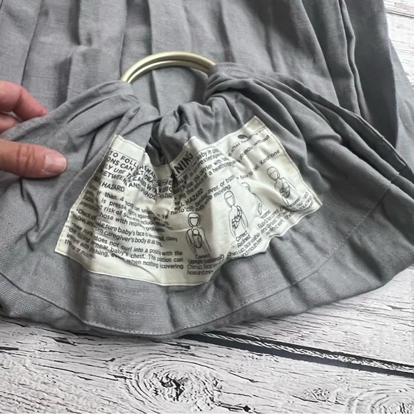 Wildbird Linen Owl Black Gray Ring Sling - Picture 6 of 8